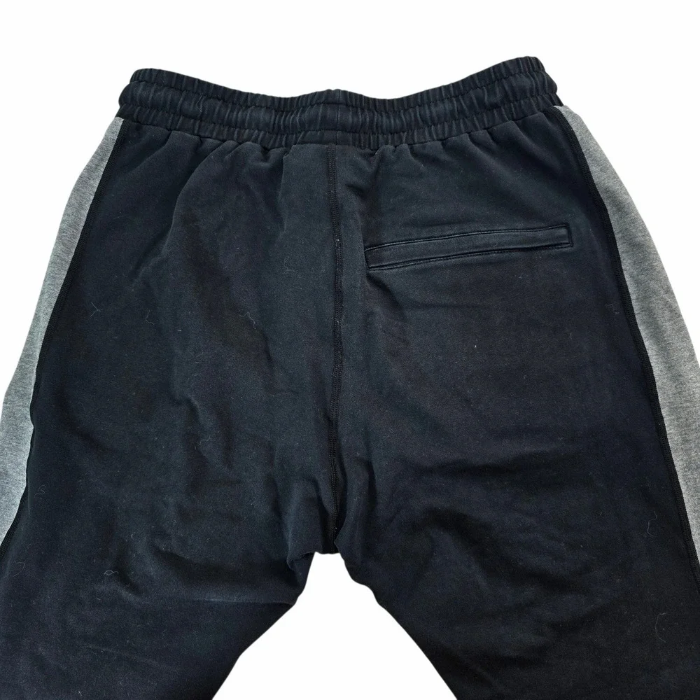 Vanquish Fitness Joggers Mens Medium Black Cotton Blend Stripe Zipper Gym Pants